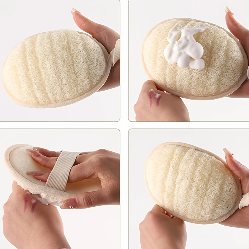 Body Loofah Natural - Natural Soft Shower Brush Cleaner Pad