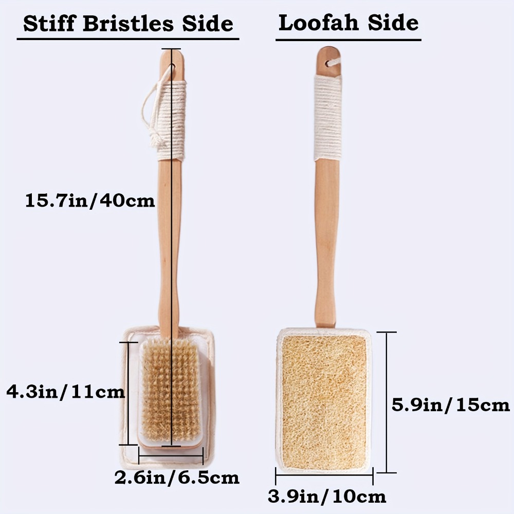 Wood Long Handle Bath Brush Na - Body Loofah Natural review and price