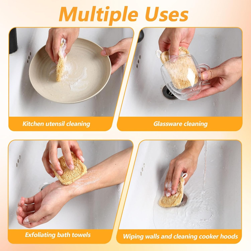 5Pcs Natural Loofah Sponge Reu - Body Loofah Natural review and price